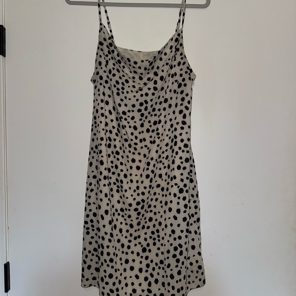 Listicle Black and White Spaghetti Strap Slip Dress